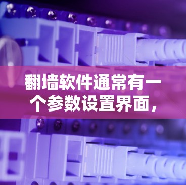 翻墙软件通常有一个参数设置界面，可以帮助用户配置网络设备、端口和安全设置。以下是详细的步骤