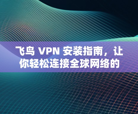 飞鸟 VPN 安装指南,让你轻松连接全球网络的秘密 飞鸟 VPN 安装指南,让你轻松连接全球网络的秘密